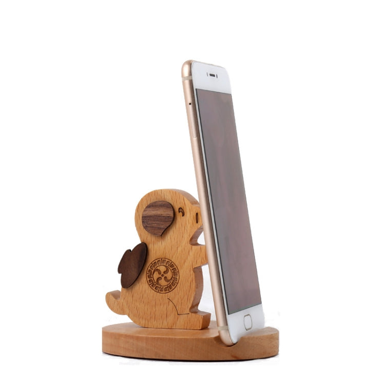 Wooden Mobile Phone Bracket Beech Lazy Mobile Phone Holder,Style: Piggy - Desktop Holder by PMC Jewellery | Online Shopping South Africa | PMC Jewellery