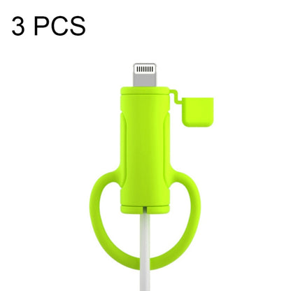 3 PCS Soft Washable Data Cable Silicone Case For Apple, Spec: 8 Pin (Mustard Green) - Cable Organizer by PMC Jewellery | Online Shopping South Africa | PMC Jewellery