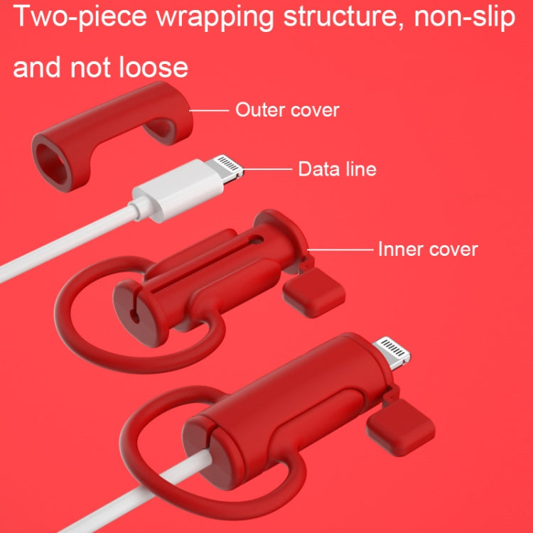 3 PCS Soft Washable Data Cable Silicone Case For Apple, Spec: USB (White) - Cable Organizer by PMC Jewellery | Online Shopping South Africa | PMC Jewellery