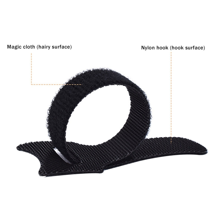 50 PCS  T-shape Self-Adhesive Data Cable Organizer Bundles 12 x 120mm Black - Cable Organizer by PMC TechLife | Online Shopping South Africa | PMC TechLife