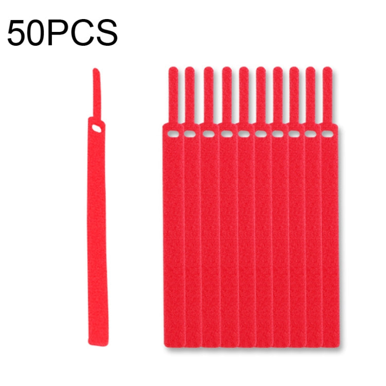 50 PCS Needle Shape Self-adhesive Data Cable Organizer Colorful Bundles 12 x 145mm(Red) - Cable Organizer by PMC Jewellery | Online Shopping South Africa | PMC Jewellery