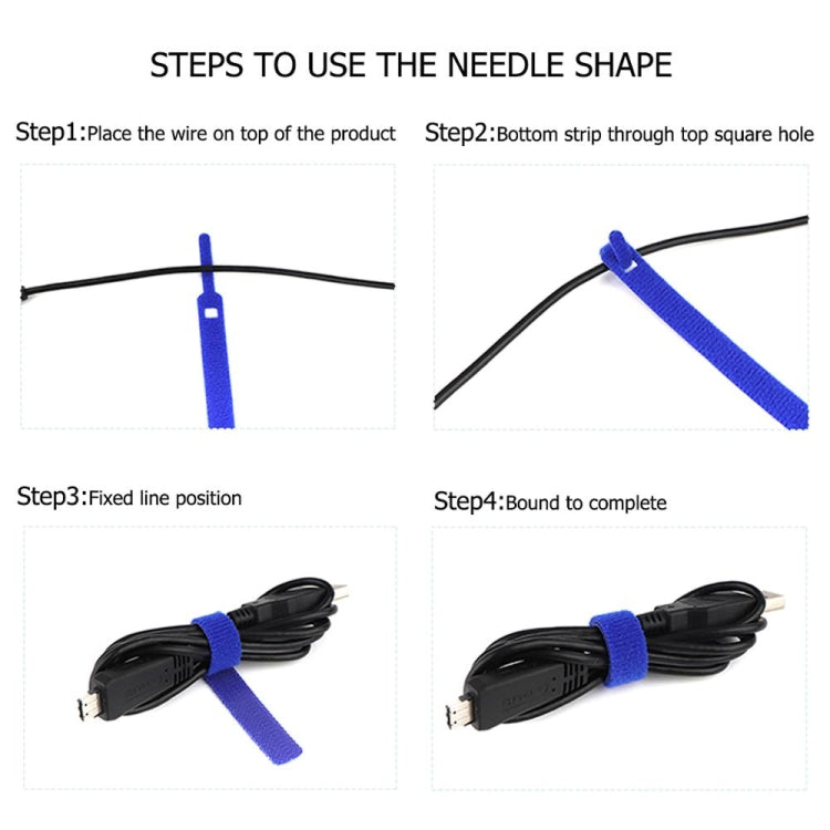 50 PCS Needle Shape Self-adhesive Data Cable Organizer Colorful Bundles 15 x 200mm(Black) - Cable Organizer by PMC TechLife | Online Shopping South Africa | PMC TechLife