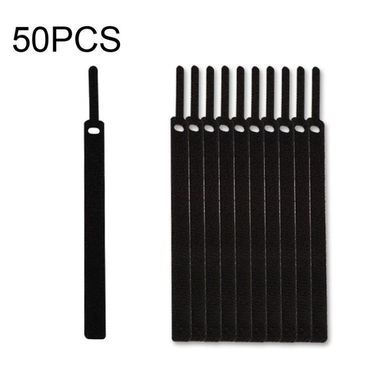50 PCS Needle Shape Self-adhesive Data Cable Organizer Colorful Bundles 15 x 200mm(Black) - Cable Organizer by PMC TechLife | Online Shopping South Africa | PMC TechLife