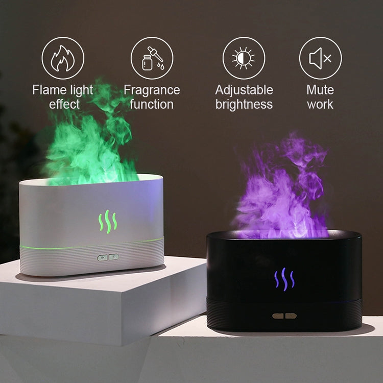 7 Color Flame Aromatherapy Machine Home Office Desk Air Humidifier(White) - Air Purifiers & Parts by PMC TechLife | Online Shopping South Africa | PMC TechLife