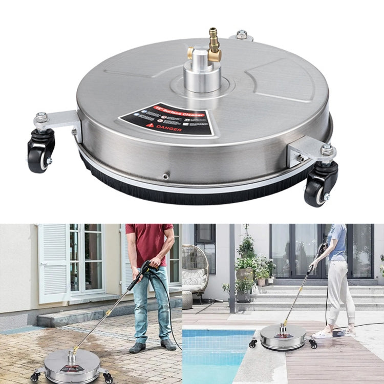 Round Floor Scrubber High Pressure Cleaner, Size: 15 inch Stainless Steel+2 Shots - free shipping - PMC TechLife - Order now!