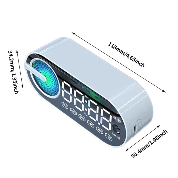 RBT-G30 Mirror Colorful Light Subwoofer Bluetooth Alarm Clock Audio, Spec: Voice Version (Pink) - Desktop Speaker by PMC TechLife | Online Shopping South Africa | PMC TechLife