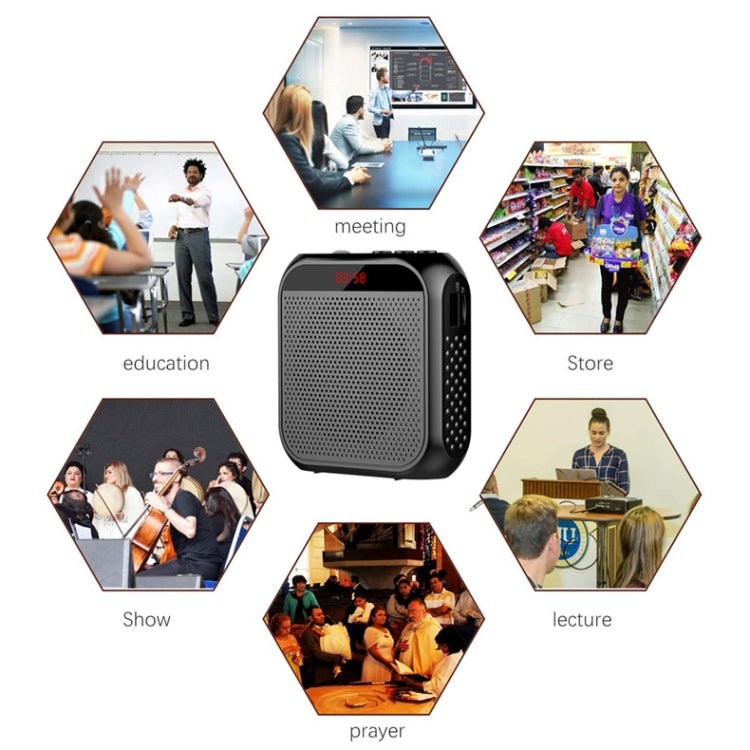 S17 Mini Portable Tour Guide Teaching Loudspeaker with Screen Display(Cool Black) - Loudspeaker by PMC TechLife | Online Shopping South Africa | PMC TechLife