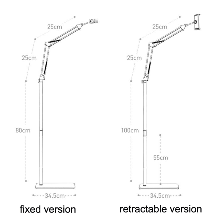 SSKY L10 Home Cantilever Ground Phone Holder Tablet Support Holder, Style: Retractable (Black) - Lazy Bracket by SSKY | Online Shopping South Africa | PMC Jewellery