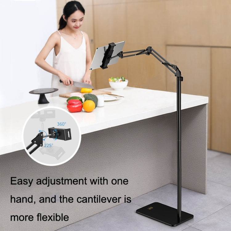 SSKY L10 Home Cantilever Ground Phone Holder Tablet Support Holder, Style: Fixed+Phone Clip (Black) - Lazy Bracket by SSKY | Online Shopping South Africa | PMC Jewellery | Buy Now Pay Later Mobicred