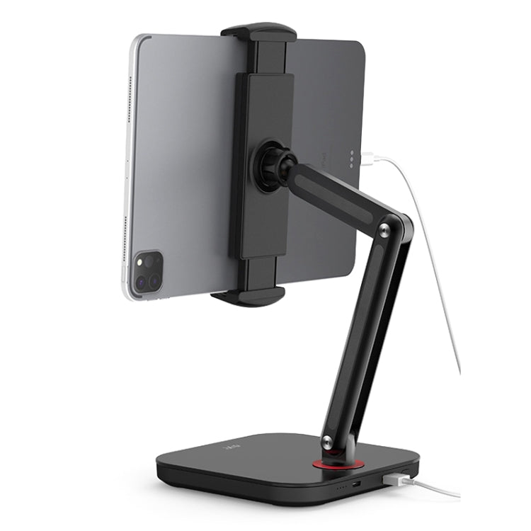 SSKY X38 Desktop Phone Tablet Stand Folding Online Classes Support, Style: Long Arm Charging Version (Black) - Desktop Holder by SSKY | Online Shopping South Africa | PMC Jewellery | Buy Now Pay Later Mobicred