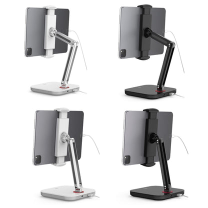 SSKY X38 Desktop Phone Tablet Stand Folding Online Classes Support, Style: Long Arm Charging Version (Black) - Desktop Holder by SSKY | Online Shopping South Africa | PMC Jewellery | Buy Now Pay Later Mobicred