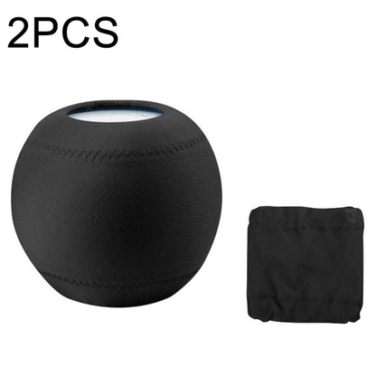 2 PCS For Homepod Mini Smart Speaker Dust Cover Stretch Cloth Audio Protection Cover(Black) - Protective Case by PMC Jewellery | Online Shopping South Africa | PMC Jewellery