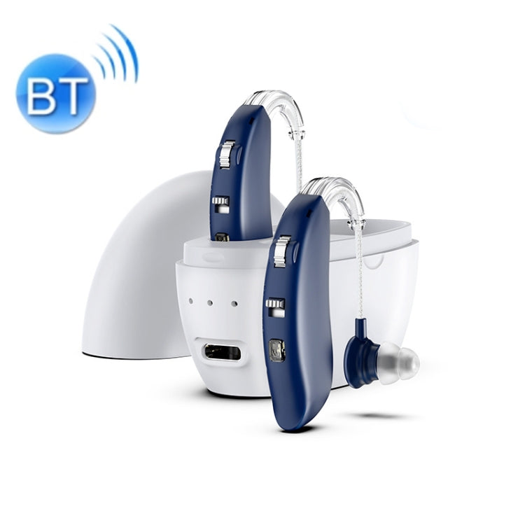 GM-301 Hearing Aid Rechargeable Sound Amplifier,Spec: With Charging Pod Blue+White - Hearing Aids by PMC Jewellery | Online Shopping South Africa | PMC Jewellery