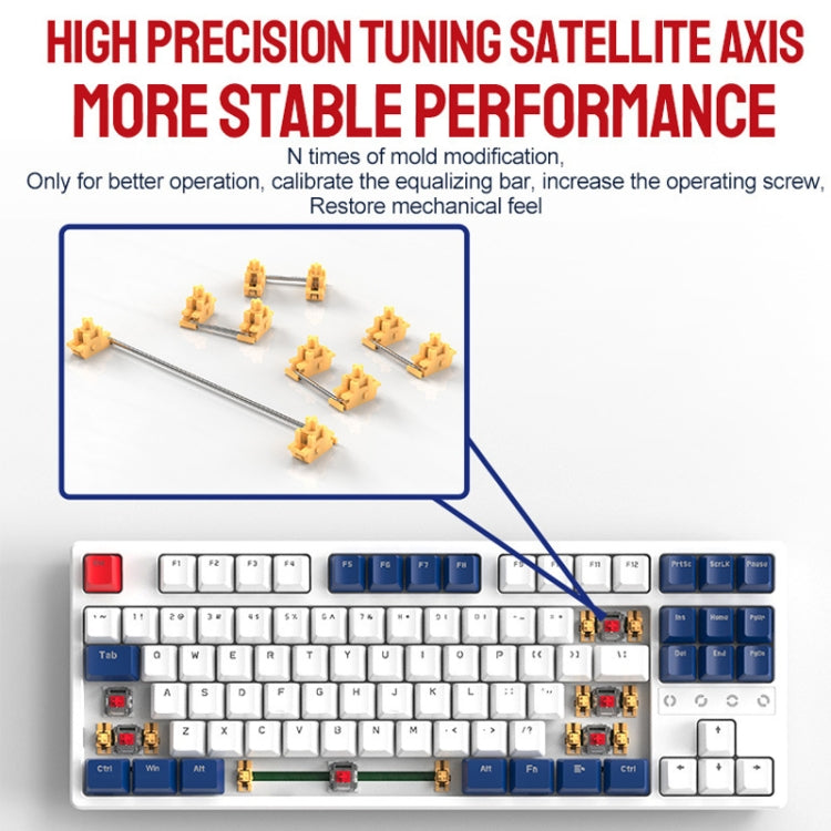 ZIYOU LANG K87 87-key RGB Bluetooth / Wireless / Wired Three Mode Game Keyboard, Cable Length: 1.5m, Style: Banana Shaft (Yacht Blue) - Wireless Keyboard by ZIYOU LANG | Online Shopping South Africa | PMC Jewellery