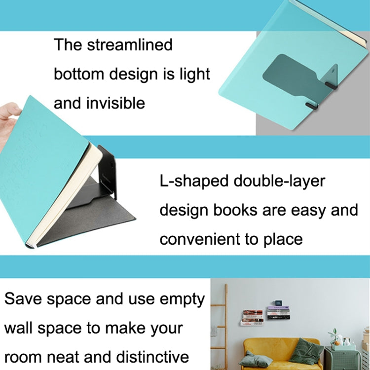 Hidden Stainless Steel Suspended Bookshelf Wall Support Frame Wall Mounted Bracket(White) - Desktop Holder by PMC TechLife | Online Shopping South Africa | PMC TechLife