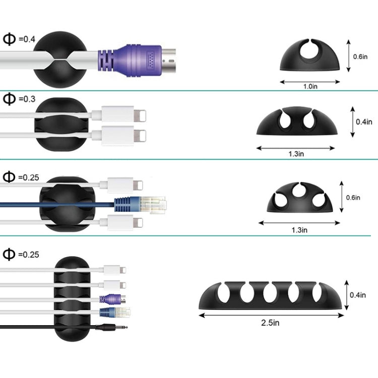 4pcs Zipper Ties Cord Management Organizer Kit Cable Sleeve With Zipper Cable Clip - Cable Organizer by PMC TechLife | Online Shopping South Africa | PMC TechLife | Buy Now Pay Later Mobicred