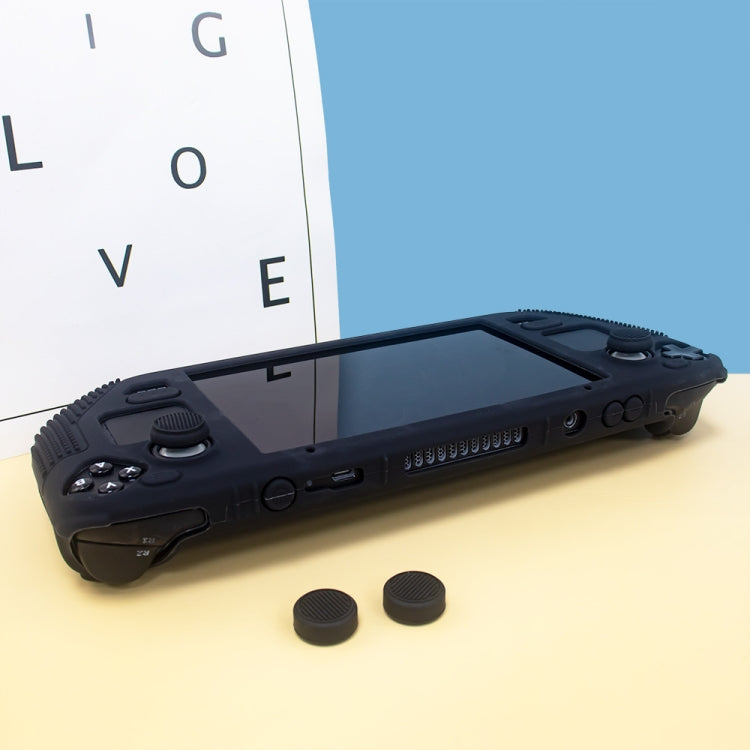 For Steam Deck V V4-1 Pocket Consoles Silicone Non-slip Protective Case with Holder Function(Black) - Accessories by PMC TechLife | Online Shopping South Africa | PMC TechLife
