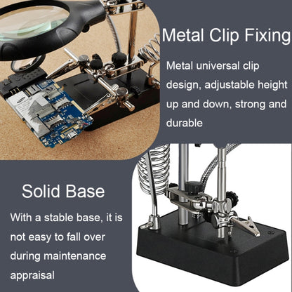 16129-C 2.5X/7.5X/10X LED Lighting Auxiliary Bracket Maintenance Magnifier(US Plug) - Others by PMC Jewellery | Online Shopping South Africa | PMC Jewellery