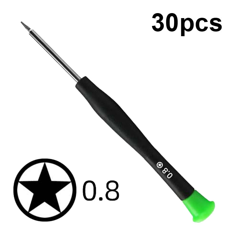 30pcs Color Hat Screw Batch Digital Mobile Phone Clock Maintenance Tool, Series: 0.8 Five Star - Screwdriver by PMC Jewellery | Online Shopping South Africa | PMC Jewellery