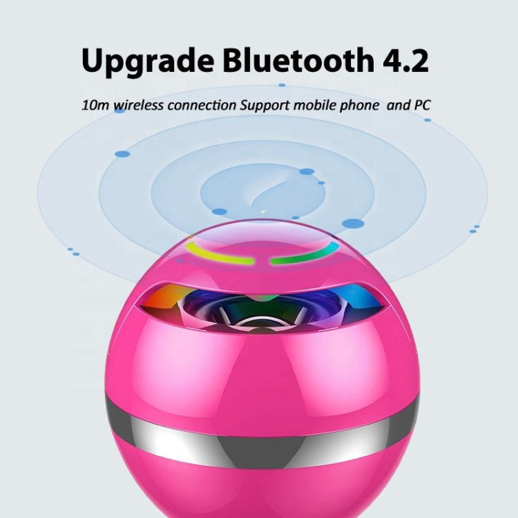 GS009 Bluetooth 4.2 Round Ball Small Speaker With Colorful Light Support TF Card / FM(Black) - Desktop Speaker by PMC TechLife | Online Shopping South Africa | PMC TechLife