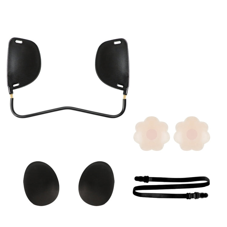XD00001 Molding Silicone Nipple Sticker Frontless Bra Adjustable Anti-sag Push-up Bra Kit(W-type Black) - free shipping - PMC TechLife - Order now!
