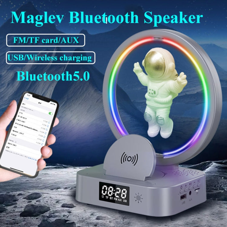 Y-558 Magnetic Levitation Astronaut TWS Bluetooth Speaker With RGB Light,Style: Silver Basic - Desktop Speaker by PMC Jewellery | Online Shopping South Africa | PMC Jewellery