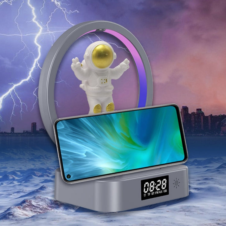 Y-558 Magnetic Levitation Astronaut TWS Bluetooth Speaker With RGB Light,Style: Golden Clock Model - Desktop Speaker by PMC TechLife | Online Shopping South Africa | PMC TechLife