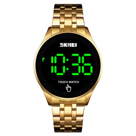 SKMEI 1579 Simple Touch Screen LED Luminous Stainless Steel Electronic Watch, Color: Gold - Alloy Watches by SKMEI | Online Shopping South Africa | PMC Jewellery | Buy Now Pay Later Mobicred