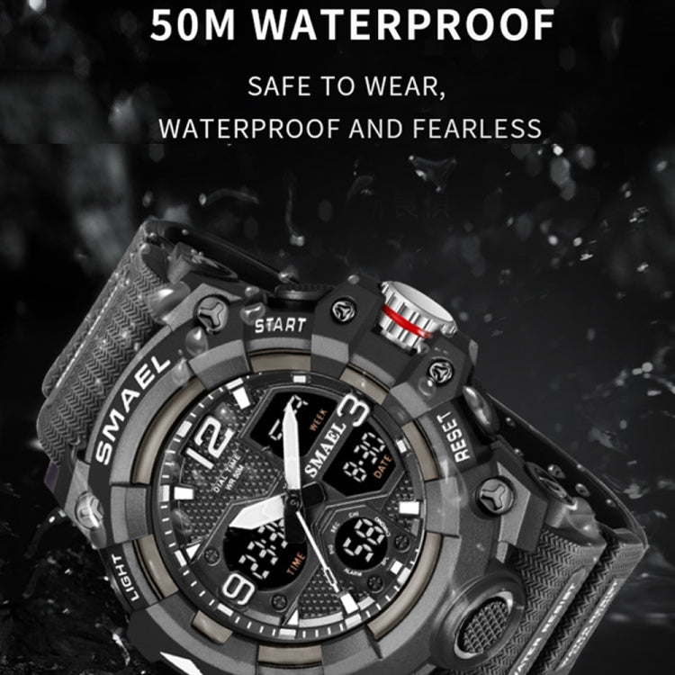 SMAEL 8008 Outdoor Sports Multifunctional Waterproof Luminous Men Watch(Black Gold) - LED Digital Watches by SMAEL | Online Shopping South Africa | PMC Jewellery | Buy Now Pay Later Mobicred