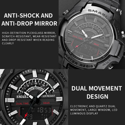 SMAEL 8028 Sports Waterproof Men Watch Outdoor Mountaineering Wear-resistant Wrist Watch(Black Gold) - LED Digital Watches by SMAEL | Online Shopping South Africa | PMC Jewellery | Buy Now Pay Later Mobicred