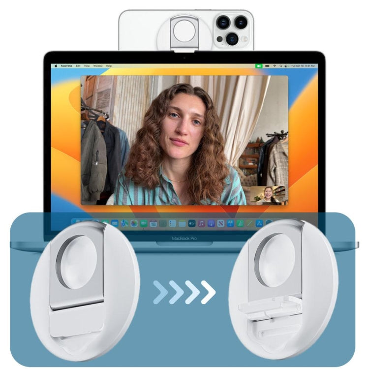 Magnetic Finger Ring Holder For MagSafe Phone MacBook Camera Mount Stand(White) - Ring Holder by PMC TechLife | Online Shopping South Africa | PMC TechLife | Buy Now Pay Later Mobicred