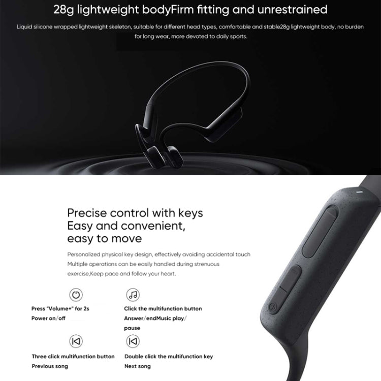 Original Xiaomi Bone Conduction Earphones V5.2 Bluetooth IP66 Waterproof Earphones(Gray) - Sport Earphone by Xiaomi | Online Shopping South Africa | PMC Jewellery