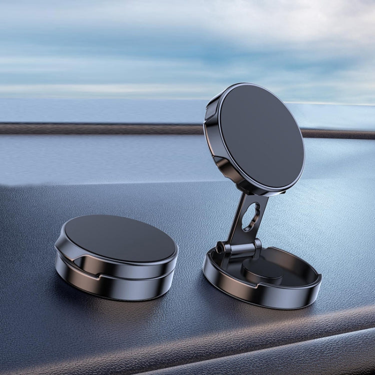 Multi-Angle Positioning Car Folding Circular Car Magnetic Suction Bracket(Black) - Car Holders by PMC TechLife | Online Shopping South Africa | PMC TechLife