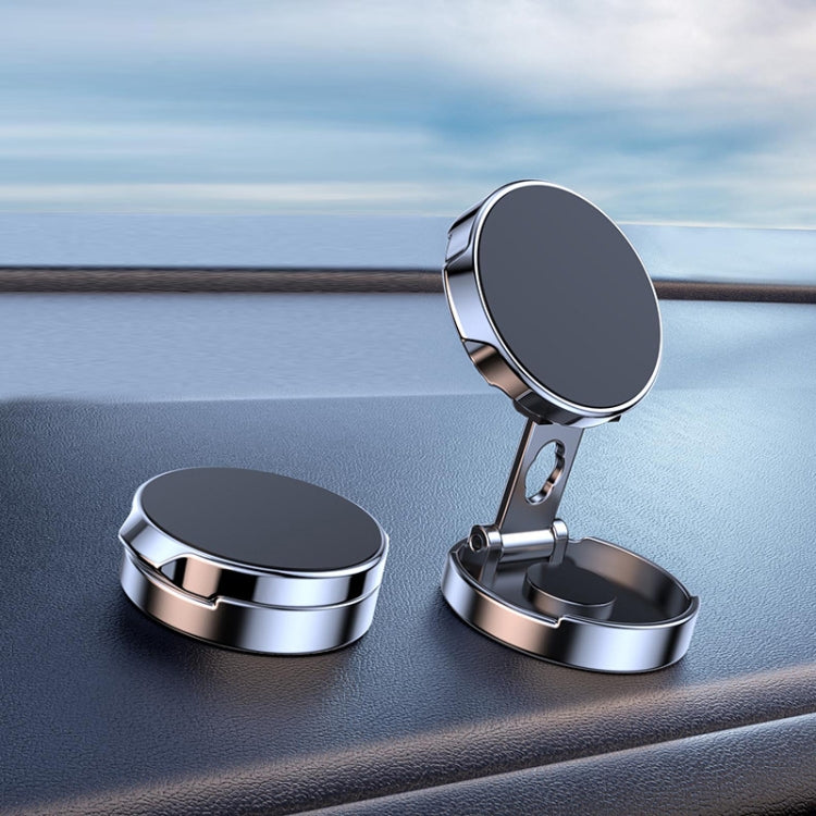 Multi-Angle Positioning Car Folding Circular Car Magnetic Suction Bracket(Silver) - Car Holders by PMC TechLife | Online Shopping South Africa | PMC TechLife