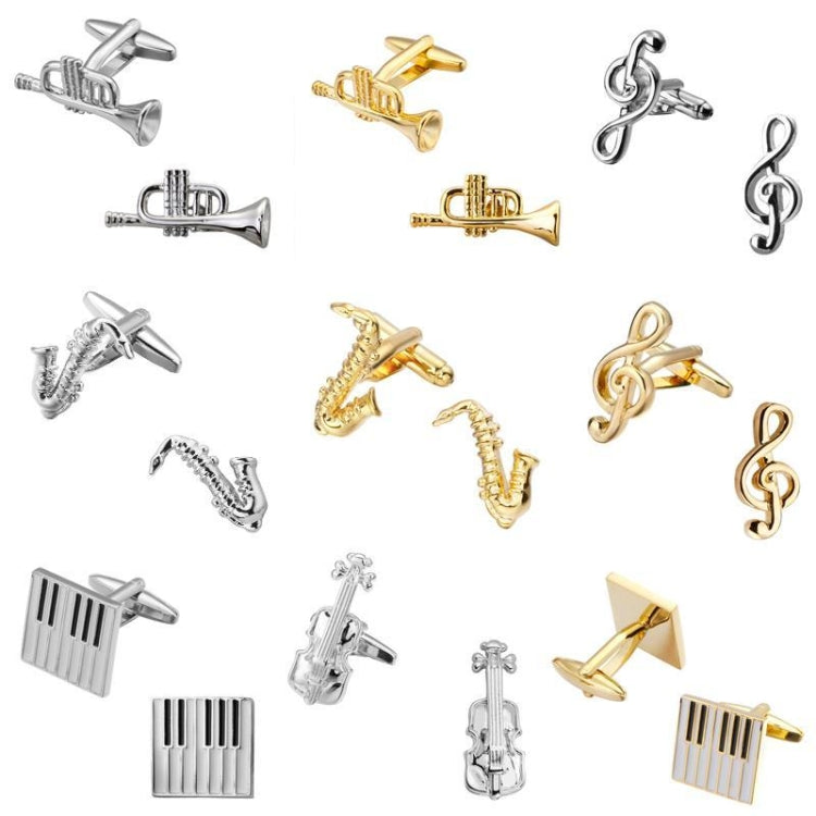 2 pairs Brass Music Series Instrument Note Cufflinks, Color: Red Drum Kit - Cufflinks by PMC Jewellery | Online Shopping South Africa | PMC Jewellery