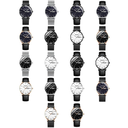 BINBOND B3820 30M Waterproof Ultra-thin Quartz Luminous Starry Watch, Color: Black Net-Black-White Nail - Metal Strap Watches by BINBOND | Online Shopping South Africa | PMC Jewellery | Buy Now Pay Later Mobicred