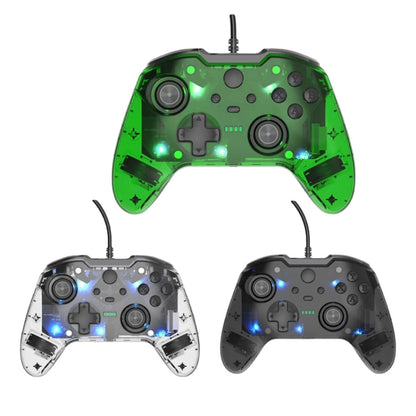 For Microsoft XBOX One / PC XO300 RGB Luminous Wired Gamepad(Translucent Green) - Gamepad by PMC Jewellery | Online Shopping South Africa | PMC Jewellery