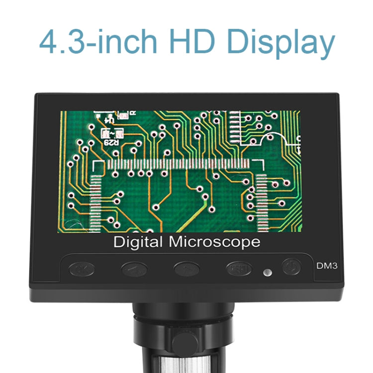 DM3 4.3-Inch Screen LED Light 1000X HD Portable Electronic Digital Microscope, Specification: Metal - free shipping - PMC TechLife - Order now!