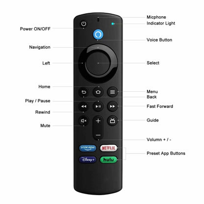 For Amazon Fire TV Stick L5B83G Bluetooth Voice Smart Remote Control(Black) - TV by PMC Jewellery | Online Shopping South Africa | PMC Jewellery