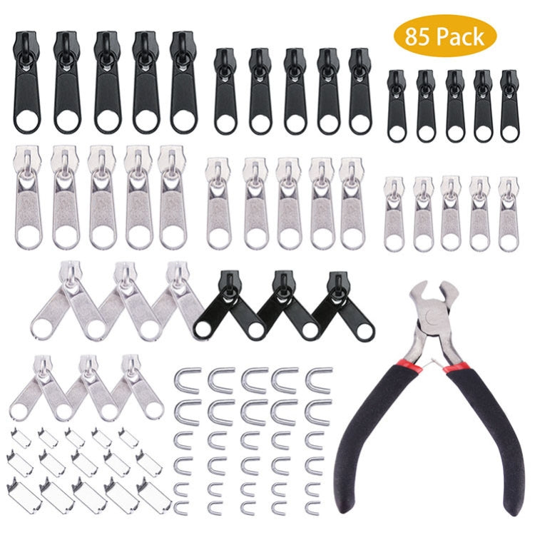 85pcs Top Cutting Pliers  Zinc Alloy Painted Nylon Zipper Puller Set For Clothing Tent Install - DIY Apparel Sewing by PMC Jewellery | Online Shopping South Africa | PMC Jewellery