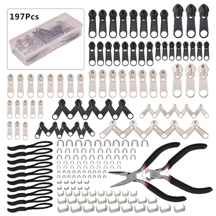 197pcs Zinc Alloy Painted Nylon Zipper Puller Set For Clothing Tent Install - DIY Apparel Sewing by PMC Jewellery | Online Shopping South Africa | PMC Jewellery