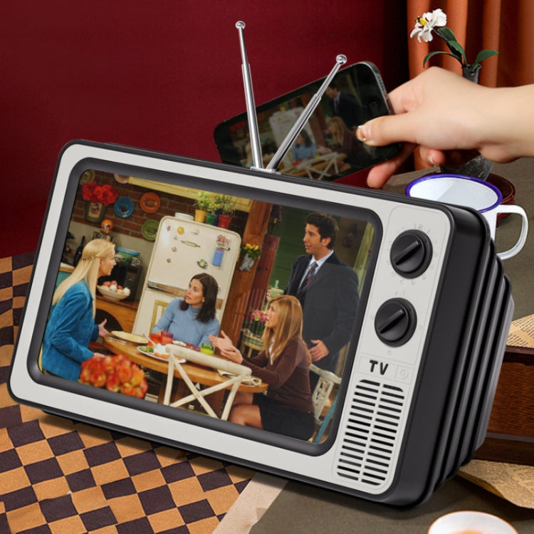 Retro TV Mobile Phone Screen Video Amplifier Mobile Phone Holder(Brown Wood) - Screen Magnifier by PMC TechLife | Online Shopping South Africa | PMC TechLife
