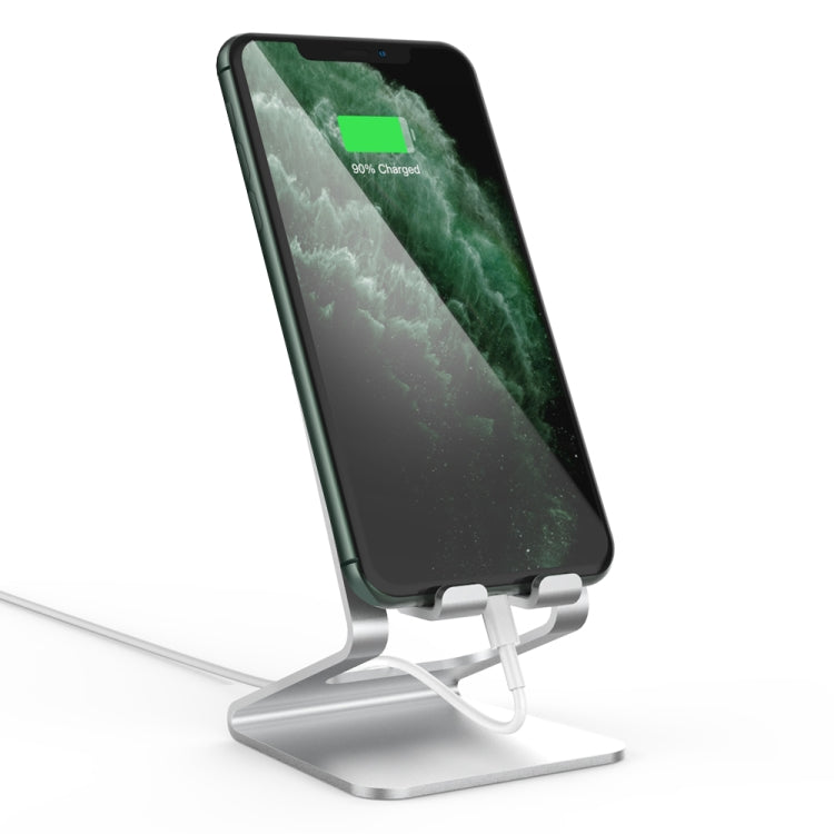 AhaStyle ST02 Mobile Phone Aluminum Alloy Fixed Bracket Storage Charging Base(Silver) - Desktop Holder by AhaStyle | Online Shopping South Africa | PMC Jewellery | Buy Now Pay Later Mobicred