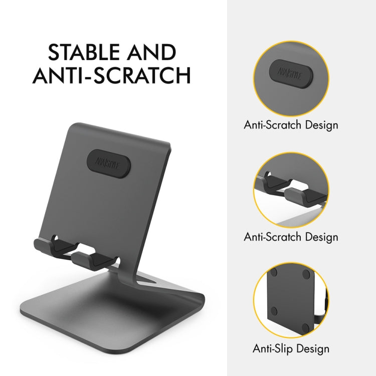 AhaStyle ST02 Mobile Phone Aluminum Alloy Fixed Bracket Storage Charging Base(Black) - Desktop Holder by AhaStyle | Online Shopping South Africa | PMC Jewellery | Buy Now Pay Later Mobicred