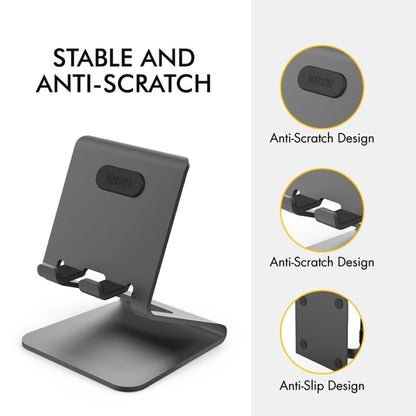 AhaStyle ST02 Mobile Phone Aluminum Alloy Fixed Bracket Storage Charging Base(Black) - Desktop Holder by AhaStyle | Online Shopping South Africa | PMC Jewellery | Buy Now Pay Later Mobicred