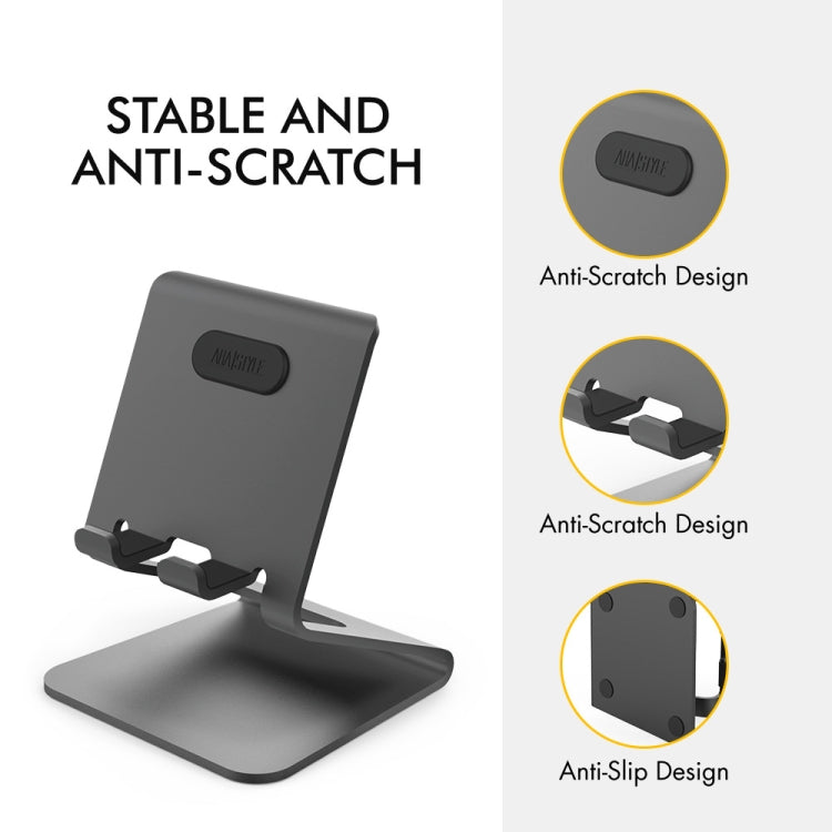 AhaStyle ST02 Mobile Phone Aluminum Alloy Fixed Bracket Storage Charging Base(Silver) - Desktop Holder by AhaStyle | Online Shopping South Africa | PMC Jewellery