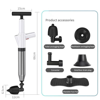 Toilet Pipe Dredger Toilet Sewer Floor Drain Clogged Household High Pressure Pneumatic Tool(Gray) - Handheld Cleaner & Mops by PMC Jewellery | Online Shopping South Africa | PMC Jewellery | Buy Now Pay Later Mobicred