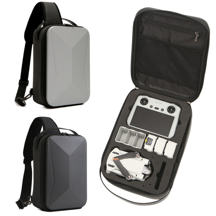 For DJI Mini 3 / Mini 3 Pro Hard Shell Storage Bag Box Chest Bag Shoulder Bag Messenger Bag(Dark Gray) - Backpacks & Bags by PMC TechLife | Online Shopping South Africa | PMC TechLife