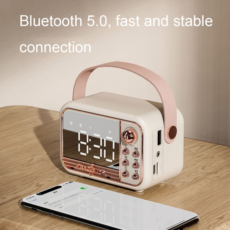 S11 Handheld Retro Alarm Clock Bluetooth Speaker Desktop Portable Clock(Pink) - Desktop Speaker by PMC TechLife | Online Shopping South Africa | PMC TechLife | Buy Now Pay Later Mobicred