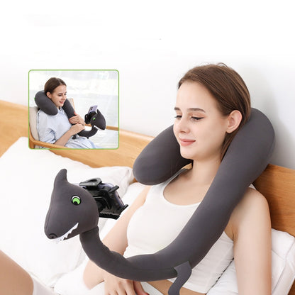 Dinosaur Phone Holder Neck Pillow Lazy Hanging Neck U-shaped Pillow(Dark Gray) - Cushions & Pillows by PMC Jewellery | Online Shopping South Africa | PMC Jewellery | Buy Now Pay Later Mobicred